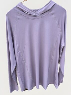 LUYAA Exercise Hoodie Top Active Athleisure Stretch Lavender Size XL